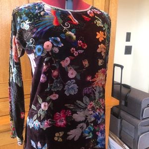 Johnny Was Velvet Tunic Floral Small